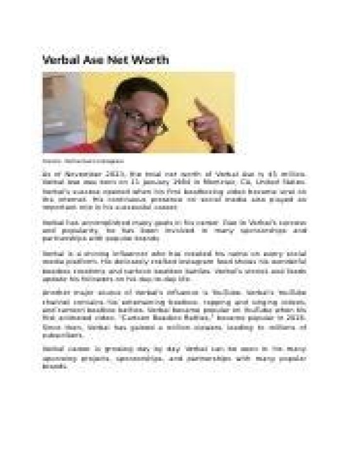 Verbal Ase Net Worth
